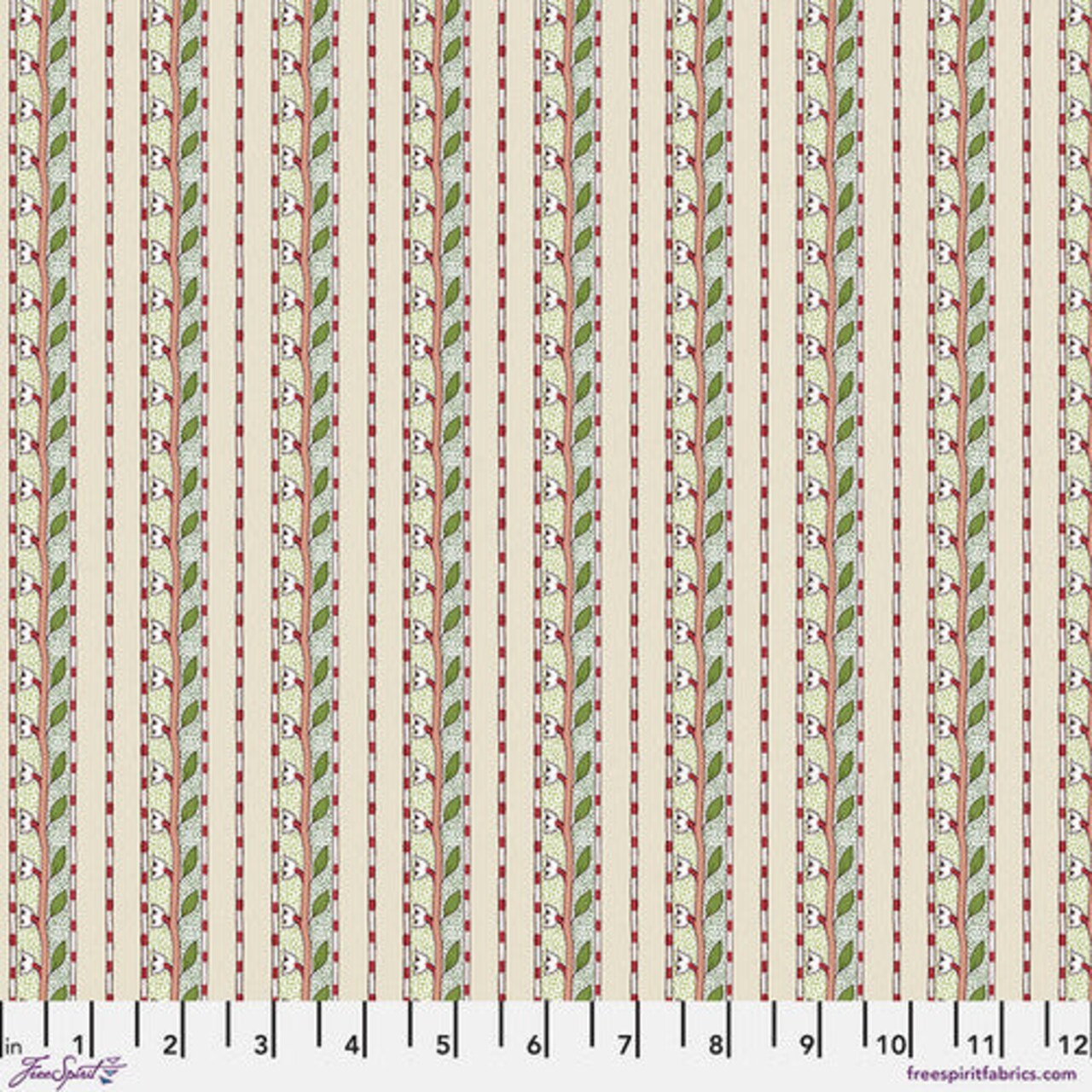 Fabric FreeSpirit Morris & Co. Ivory Daffodil Stripe Bedford Park by the Quarter Yard PWWM141.IVORY